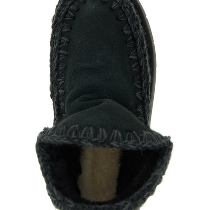 Mou Black Lamb Leather Ankle Boots