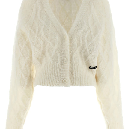 ROTATE BIRGER CHRISTENSEN White Alpaca Leather Cardigan