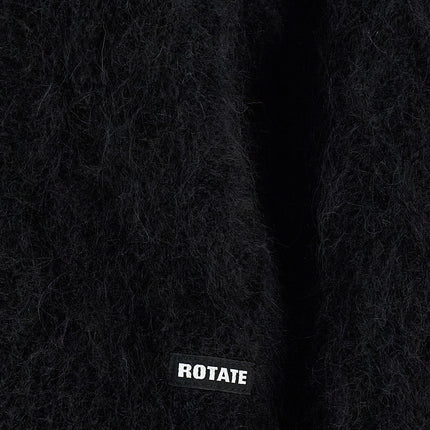ROTATE BIRGER CHRISTENSEN Black Alpaca Leather Cardigan