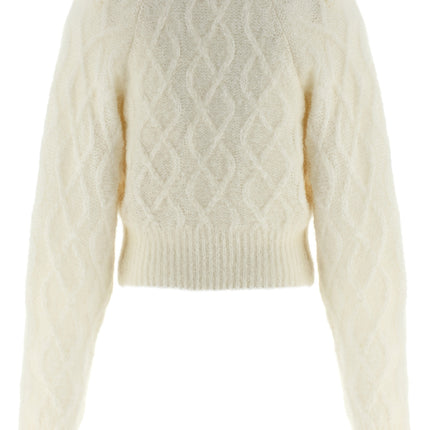 ROTATE BIRGER CHRISTENSEN White Alpaca Leather Cardigan