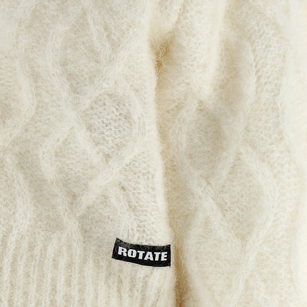 ROTATE BIRGER CHRISTENSEN White Alpaca Leather Cardigan