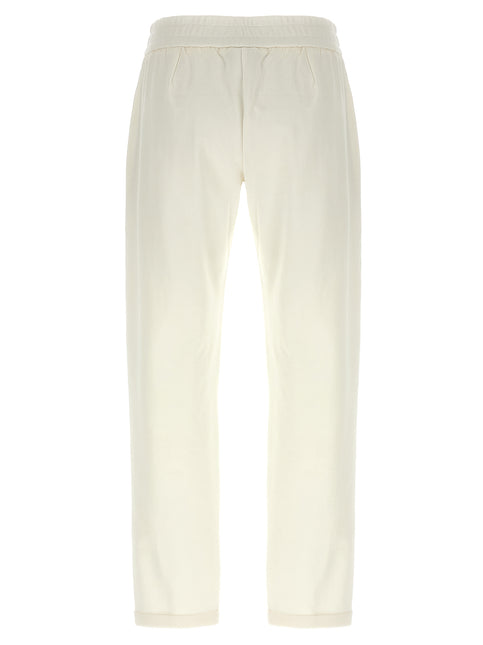 Brunello Cucinelli White Cotton Joggers (Workout Pants)