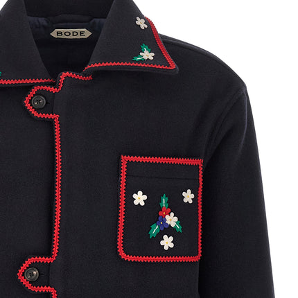 BODE Blue Wool Full-Length Jacket