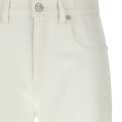 Victoria Beckham White Cotton High-Waisted Jean