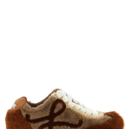 Loewe Brown Lamb Leather Low Top Sneakers