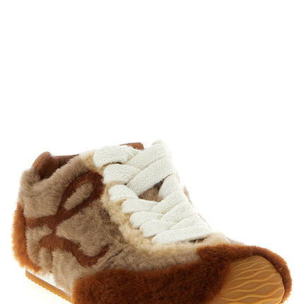 Loewe Brown Lamb Leather Low Top Sneakers
