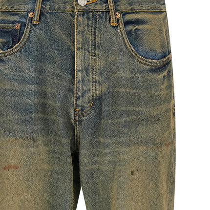PURPLE Bicolor Cotton Straight-Leg Jeans