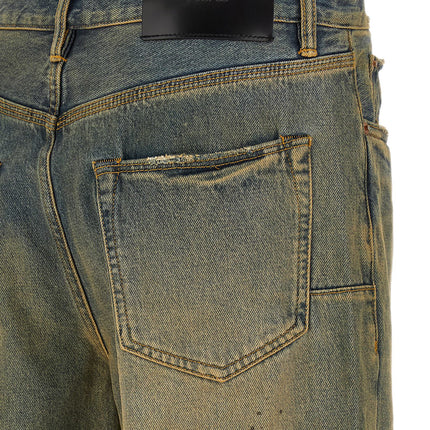 PURPLE Bicolor Cotton Straight-Leg Jeans