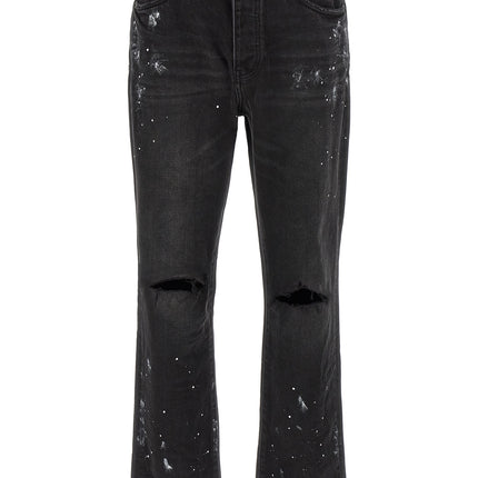 PURPLE Black Cotton Straight-Leg Jeans