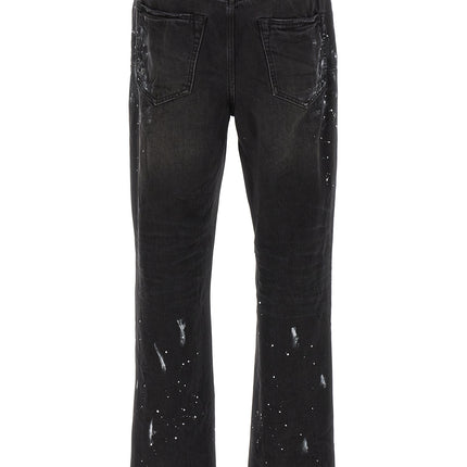 PURPLE Black Cotton Straight-Leg Jeans