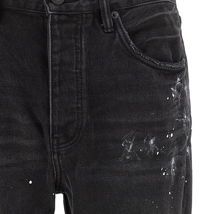 PURPLE Black Cotton Straight-Leg Jeans