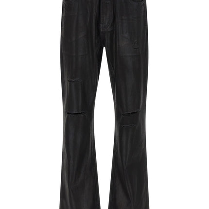 PURPLE Black Cotton Flared Jeans