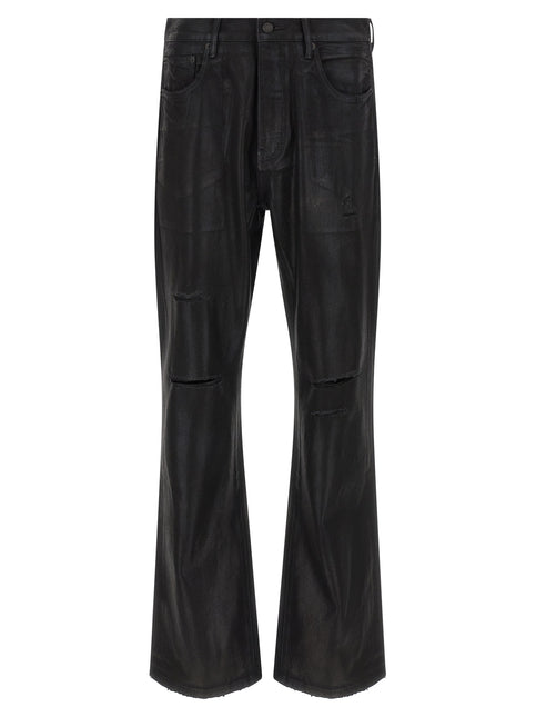 PURPLE Black Cotton Flared Jeans