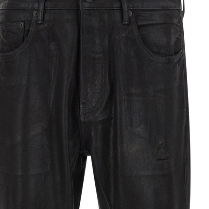 PURPLE Black Cotton Flared Jeans