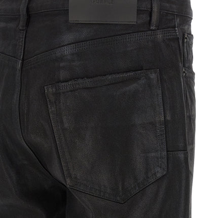 PURPLE Black Cotton Flared Jeans