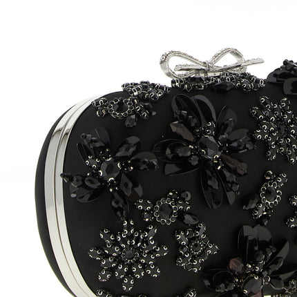 Self-Portrait Black Polyester Clutch Bag