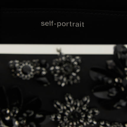 Self-Portrait Black Polyester Clutch Bag