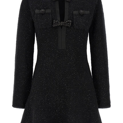 Self-Portrait Black Cotton Short Dress