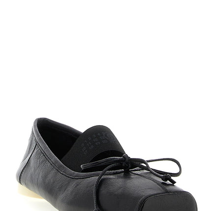 MM6 Maison Margiela Black Calfskin Ballet Flats