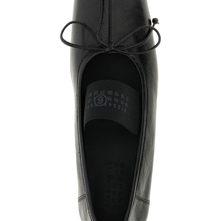 MM6 Maison Margiela Black Calfskin Ballet Flats