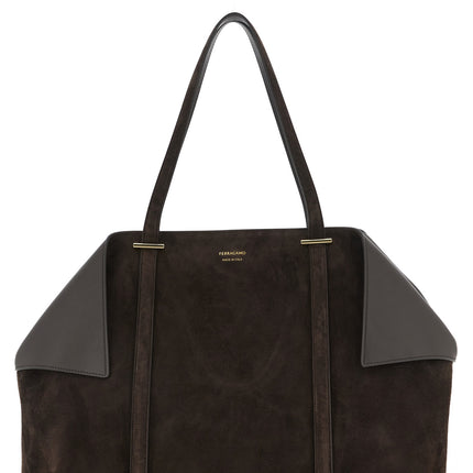 Ferragamo Brown Goatskin Shoulder Bag