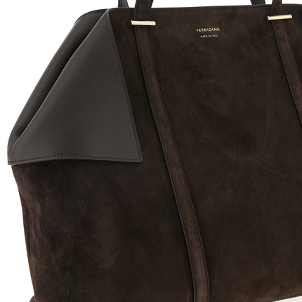 Ferragamo Brown Goatskin Shoulder Bag