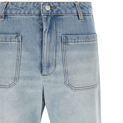 Victoria Beckham Blue Cotton Flared Jeans