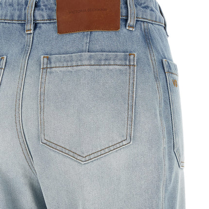 Victoria Beckham Blue Cotton Flared Jeans