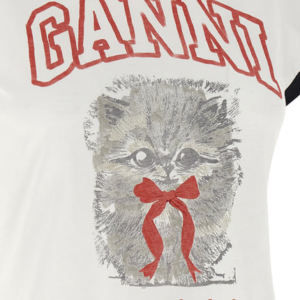 Ganni White Organic Cotton T-Shirt