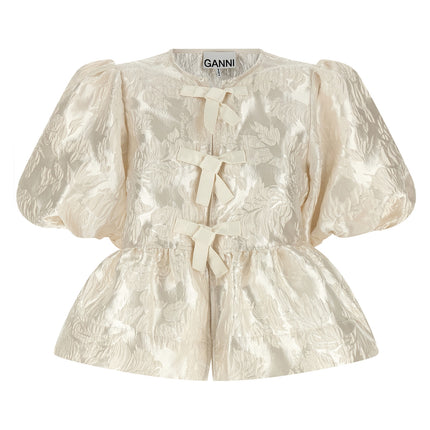 Ganni White Polyester Blouse