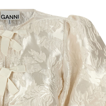 Ganni White Polyester Blouse