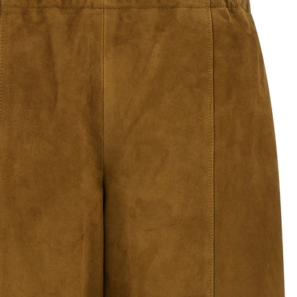 Khaite Brown Leather Pants