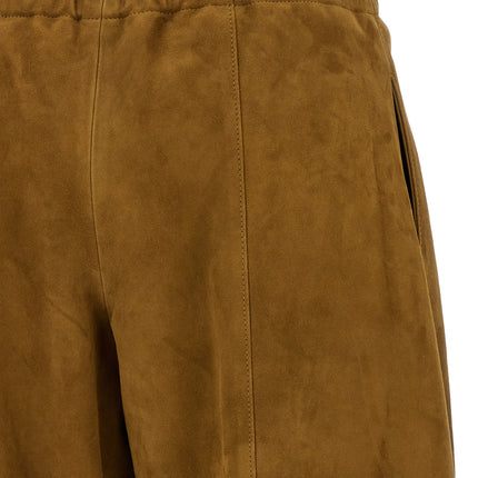 Khaite Brown Leather Pants