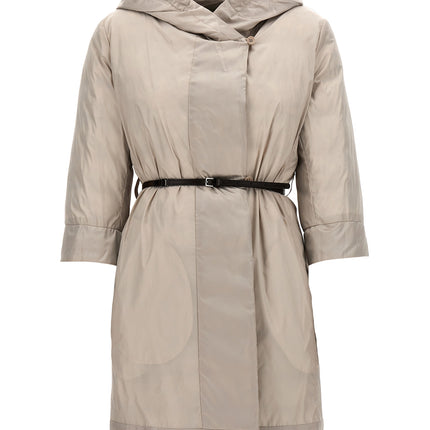 Max Mara White Polyamide Full-Length Jacket