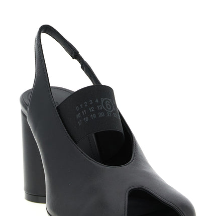 MM6 Maison Margiela Black Lamb Leather Mid Heel Pumps