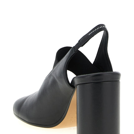 MM6 Maison Margiela Black Lamb Leather Mid Heel Pumps