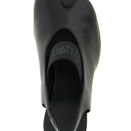 MM6 Maison Margiela Black Lamb Leather Mid Heel Pumps