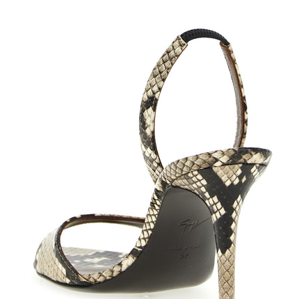 Giuseppe Zanotti Gray Snake Skin  Stiletto Heel Sandals