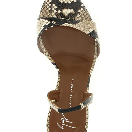 Giuseppe Zanotti Gray Snake Skin  Stiletto Heel Sandals