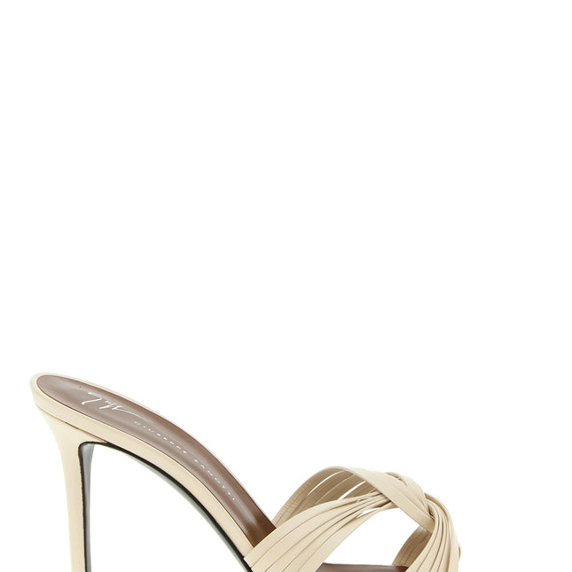 Giuseppe Zanotti White Calfskin Stiletto Heel Sandals