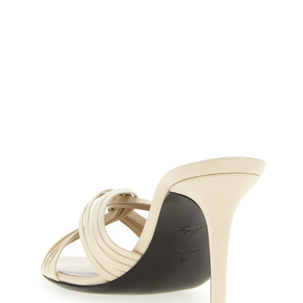 Giuseppe Zanotti White Calfskin Stiletto Heel Sandals