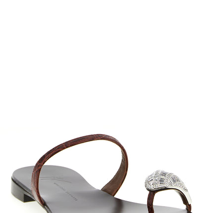 Giuseppe Zanotti Brown Calfskin Slides