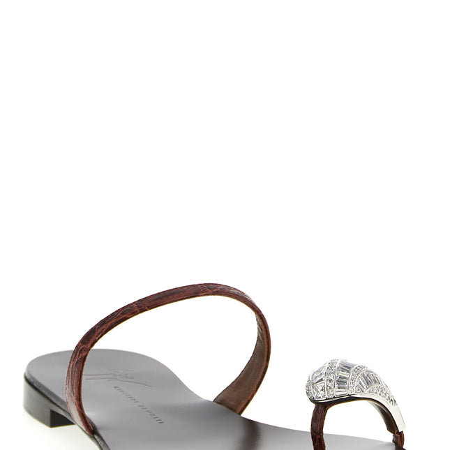 Giuseppe Zanotti Brown Calfskin Slides