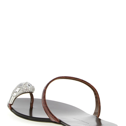 Giuseppe Zanotti Brown Calfskin Slides