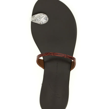Giuseppe Zanotti Brown Calfskin Slides