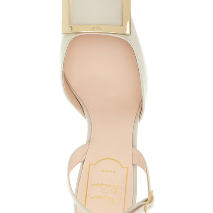 Roger Vivier White Calfskin Mid Heel Pumps