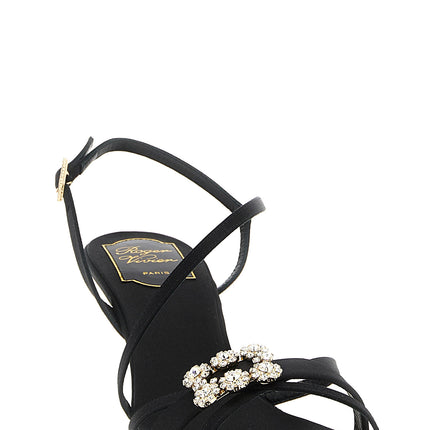 Roger Vivier Black Viscose Stiletto Heel Sandals