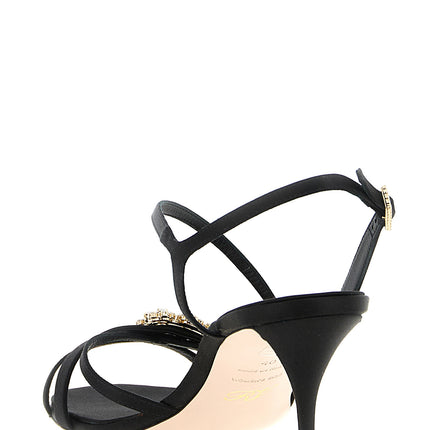 Roger Vivier Black Viscose Stiletto Heel Sandals