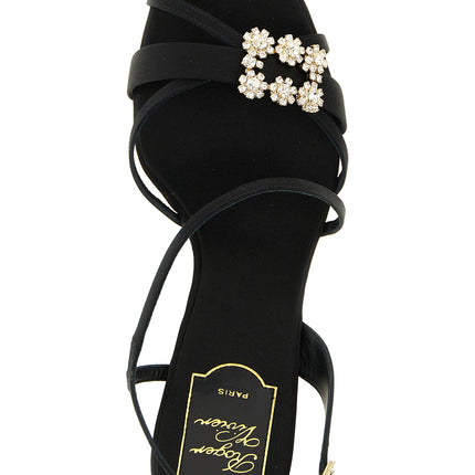 Roger Vivier Black Viscose Stiletto Heel Sandals