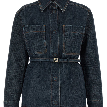Fendi Blue Cotton Denim Jacket